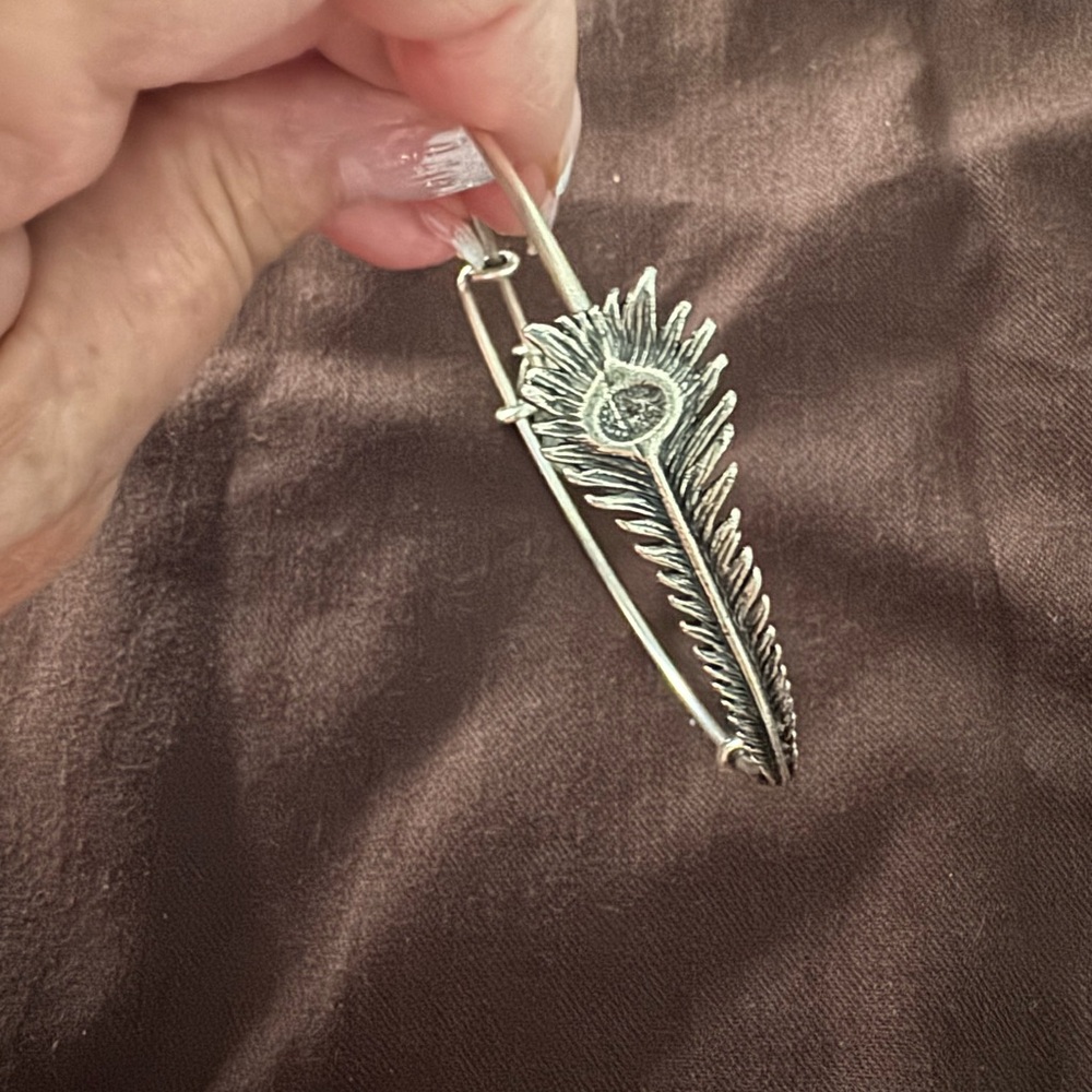Alex and Ani Silver Feather Bracelet
